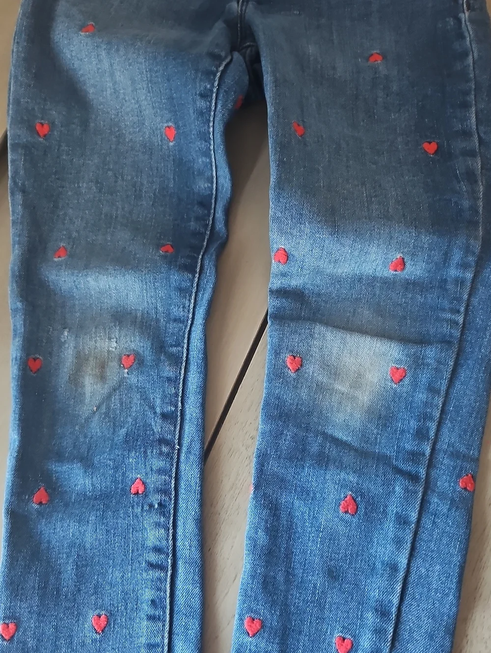 GAP Dark Blue Jeans with Red Heart Embroidery - Kids